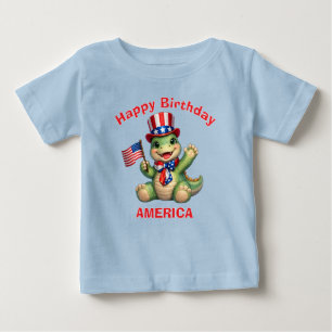 Dinosaur (6b) Patriotic Kid T-Shirt