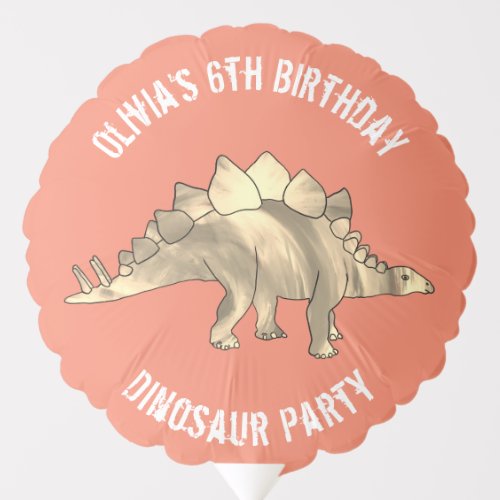 Dinosaur 6th Birthday Party Balloon