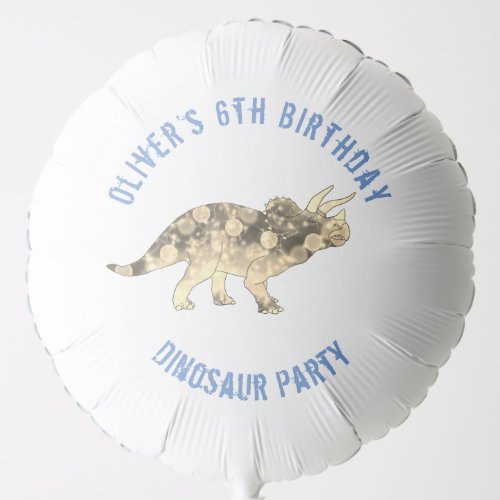 Dinosaur 6th Birthday Party Blue Balloon