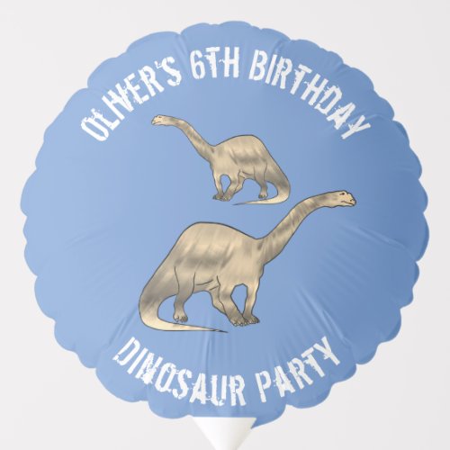 Dinosaur 6th Birthday Party Blue Balloon