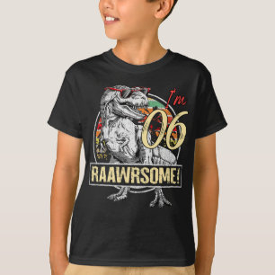 Dinosaur 6th Birthday Party Gifts for Boy Girl T-Shirt