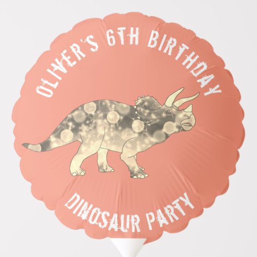 Dinosaur 6th Birthday Party kids Name Balloon