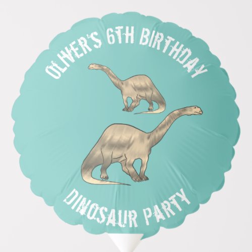 Dinosaur 6th Birthday Party Name Balloon
