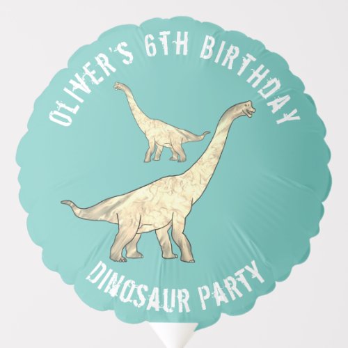 Dinosaur 6th Birthday Party Name Balloon