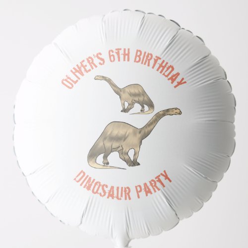 Dinosaur 6th Birthday Party Name  Balloon