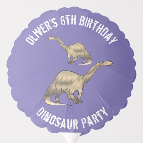 Dinosaur 6th Birthday Party Purple Balloon