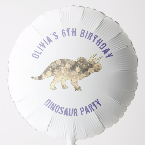 Dinosaur 6th Birthday Party Purple Balloon