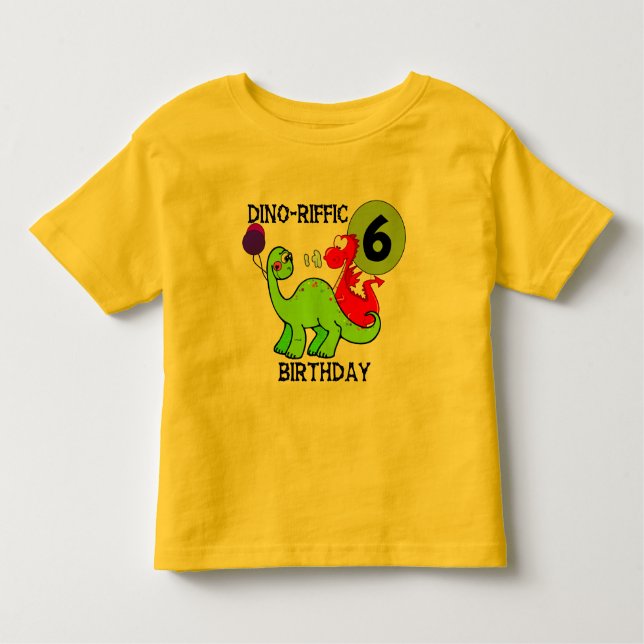 Dinosaur 6th Birthday T-shirts and Gifts (Front)