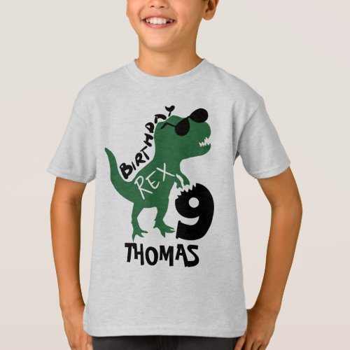 Dinosaur 8th Birthday T_Shirt  Add Your Name