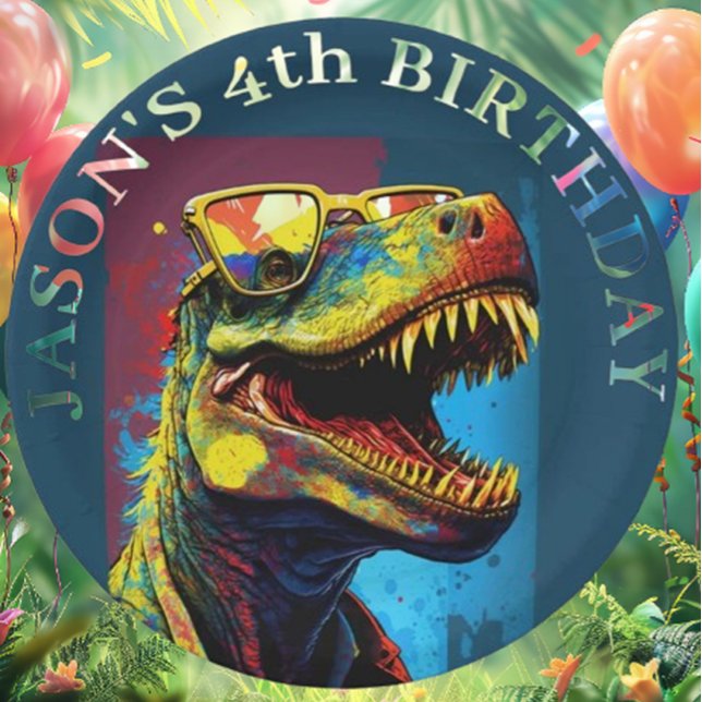 Dinosaur A Roaring Good Time Awaits Paper Plates (Throw an unforgettable T-Rex dinosaur party! )