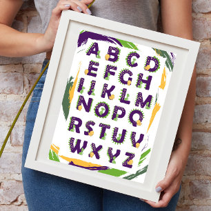 Dinosaur ABC Alphabet Cute Poster