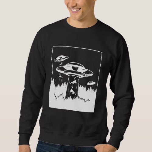 Dinosaur Abduction Alien Sci_Fi UFO Extraterrestri Sweatshirt