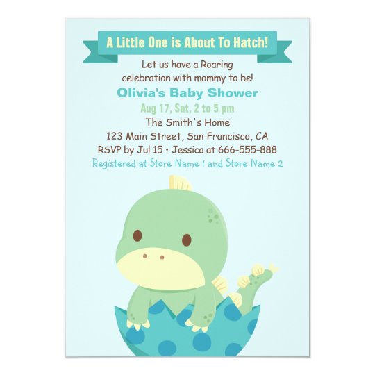 Dinosaur About To Hatch Baby Shower Invitations Zazzle
