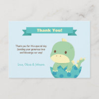Dinosaur About to Hatch Baby Shower Thank You Note