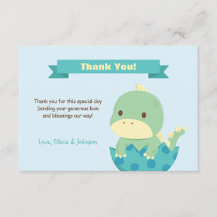 Dinosaur About to Hatch Baby Shower Thank You Note
