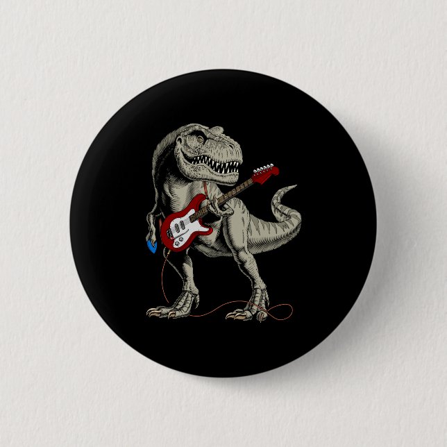 Dinosaur Acoustic Electric B Guitar Player  Button (Front)