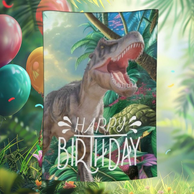 Dinosaur Adventure Awaits House Flag (T-Rex Fun: Unleash the Roar!)