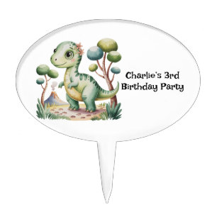 Dinosaur Adventure Boy's Birthday Party Cake Topper