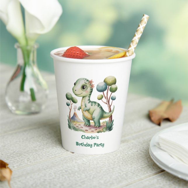 Dinosaur Adventure Boy's Birthday Party Paper Cups (Insitu)