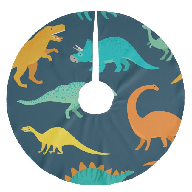 Dinosaur Adventure: Kids' Nursery Wallpaper Brushed Polyester Tree Skirt (Front)