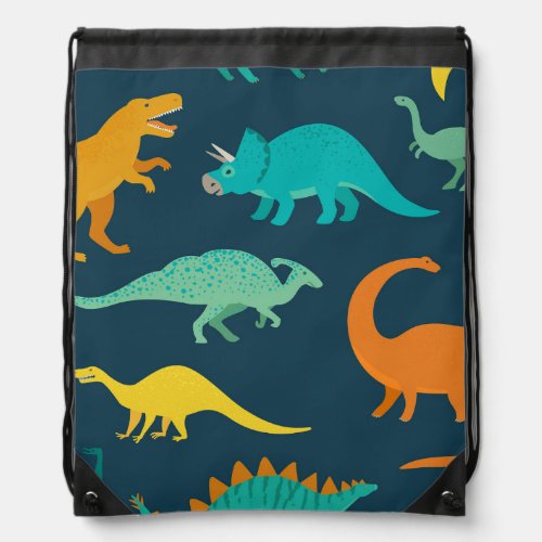 Dinosaur Adventure Kids Nursery Wallpaper Drawstring Bag
