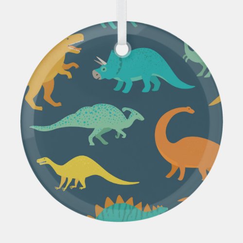Dinosaur Adventure Kids Nursery Wallpaper Glass Ornament