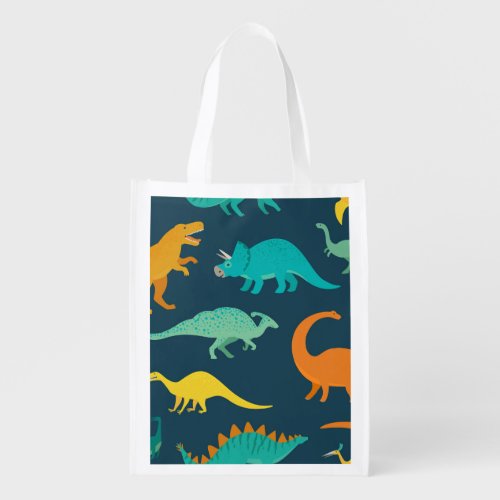 Dinosaur Adventure Kids Nursery Wallpaper Grocery Bag