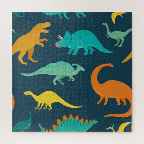 Dinosaur Adventure Kids Nursery Wallpaper Jigsaw Puzzle