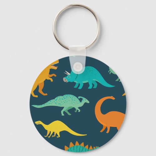 Dinosaur Adventure Kids Nursery Wallpaper Keychain