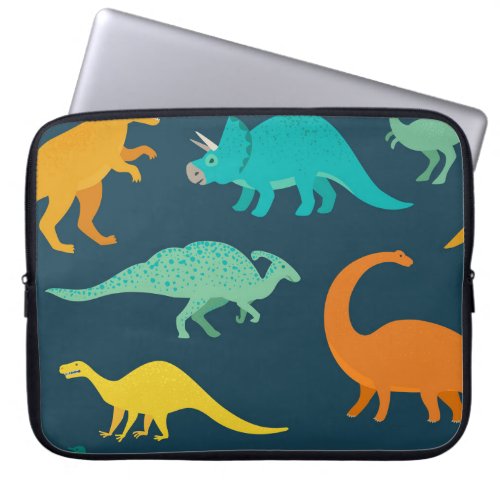 Dinosaur Adventure Kids Nursery Wallpaper Laptop Sleeve