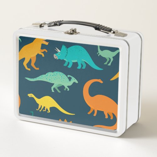 Dinosaur Adventure Kids Nursery Wallpaper Metal Lunch Box