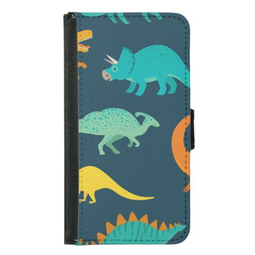 Dinosaur Adventure Kids Nursery Wallpaper Samsung Galaxy S5 Wallet Case