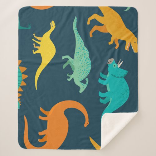 Dinosaur Adventure Kids Nursery Wallpaper Sherpa Blanket