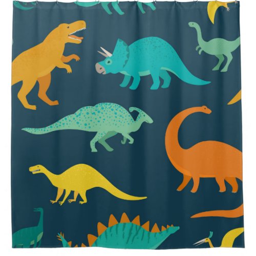 Dinosaur Adventure Kids Nursery Wallpaper Shower Curtain