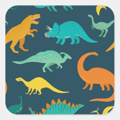 Dinosaur Adventure Kids Nursery Wallpaper Square Sticker