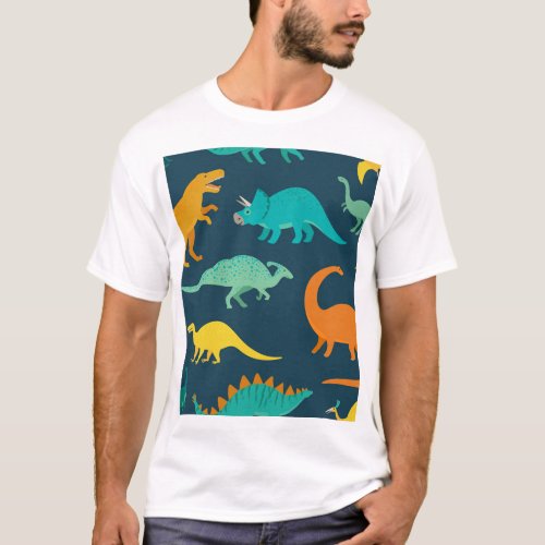 Dinosaur Adventure Kids Nursery Wallpaper T_Shirt