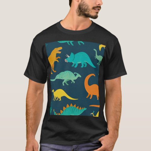 Dinosaur Adventure Kids Nursery Wallpaper T_Shirt