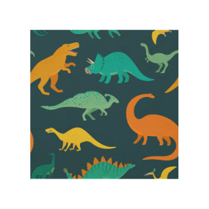 Dinosaur Adventure: Kids' Nursery Wallpaper Wood Wall Art