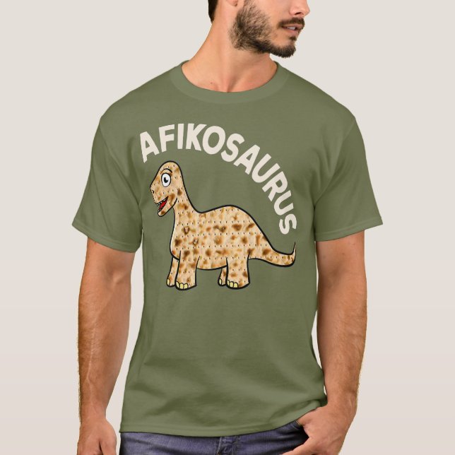 Dinosaur Afiko Tee Hebrew Passover Jewish Funny (Front)