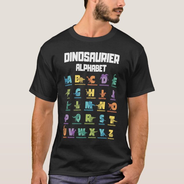 Dinosaur Alphabet ABC Tyrannosaurus T  Rex Dino Ch T-Shirt (Front)