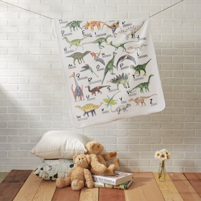 Dinosaur Alphabet Baby Blanket (In Situ)