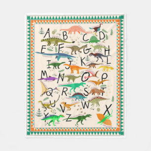 Dinosaur Alphabet Cute Fleece Blanket