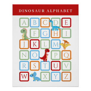 Dinosaur Alphabet Educational Poster