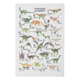 Dinosaur Alphabet Faux Canvas Print
