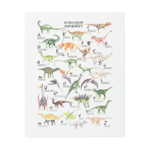 Dinosaur Alphabet Metal Print