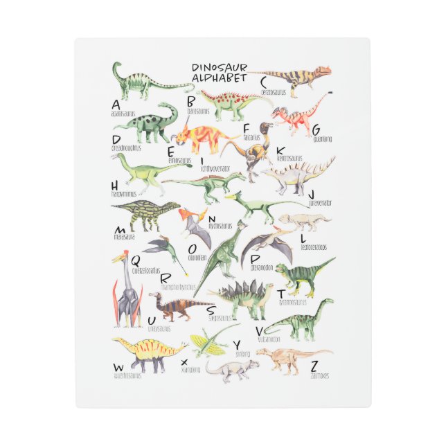 Dinosaur Alphabet Metal Print (Front)