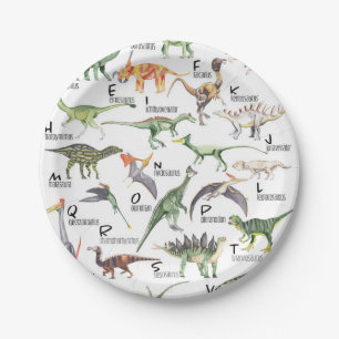 Dinosaur Alphabet Paper Plates