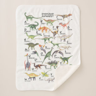 Dinosaur Alphabet Sherpa Blanket