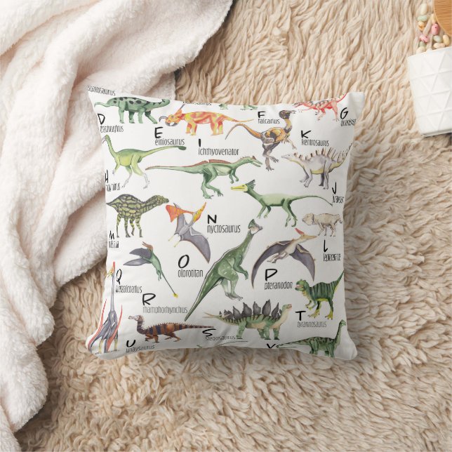 Dinosaur Alphabet Throw Pillow (Blanket)