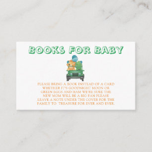 Dinosaur and a vintage car Books For Baby Enclosure Card